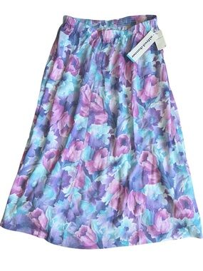 Alfred Donner Floral Midi Skirt With Pockets Girlhood Core Women’s Large NWT